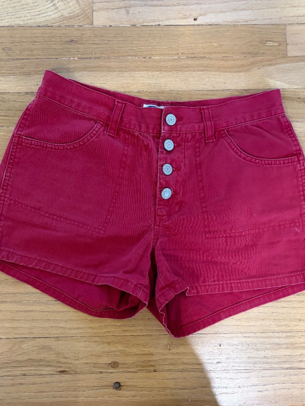 Vintage Red Jean Shorts